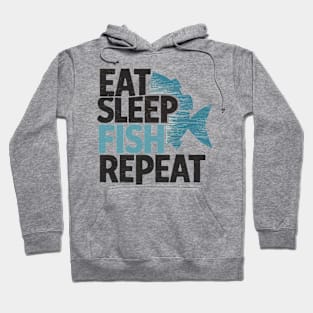 eat sleep fish repeat Hoodie